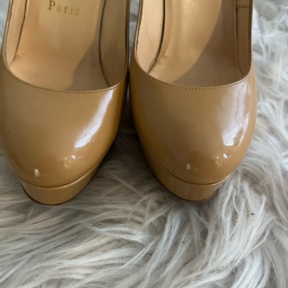 Christian Louboutin platform Bianca 140 patent nude, red sole, size 6/36 - Picture 7 of 8